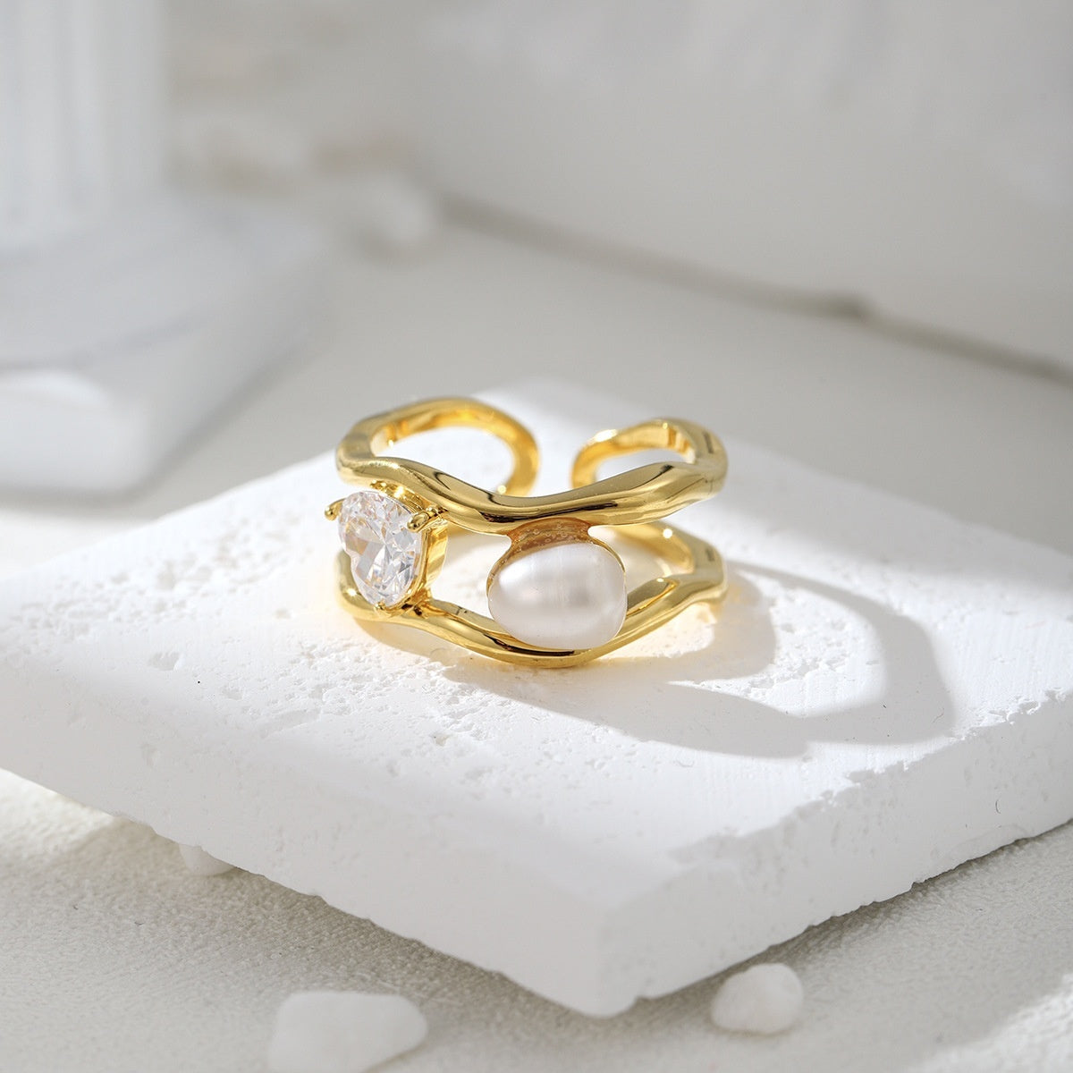 Natural Pearl Ring Designer Creative