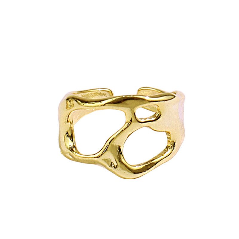 Small Design Sense Temperament Hollow Ring Female Irregular