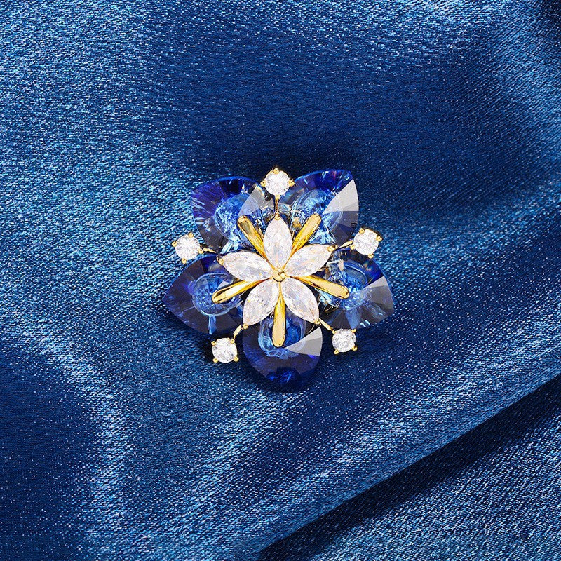 Light Luxury High-grade Super Shiny Snowflake Personality Corsage Suit Jacket Elegant Pin