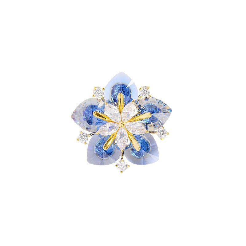 Light Luxury High-grade Super Shiny Snowflake Personality Corsage Suit Jacket Elegant Pin