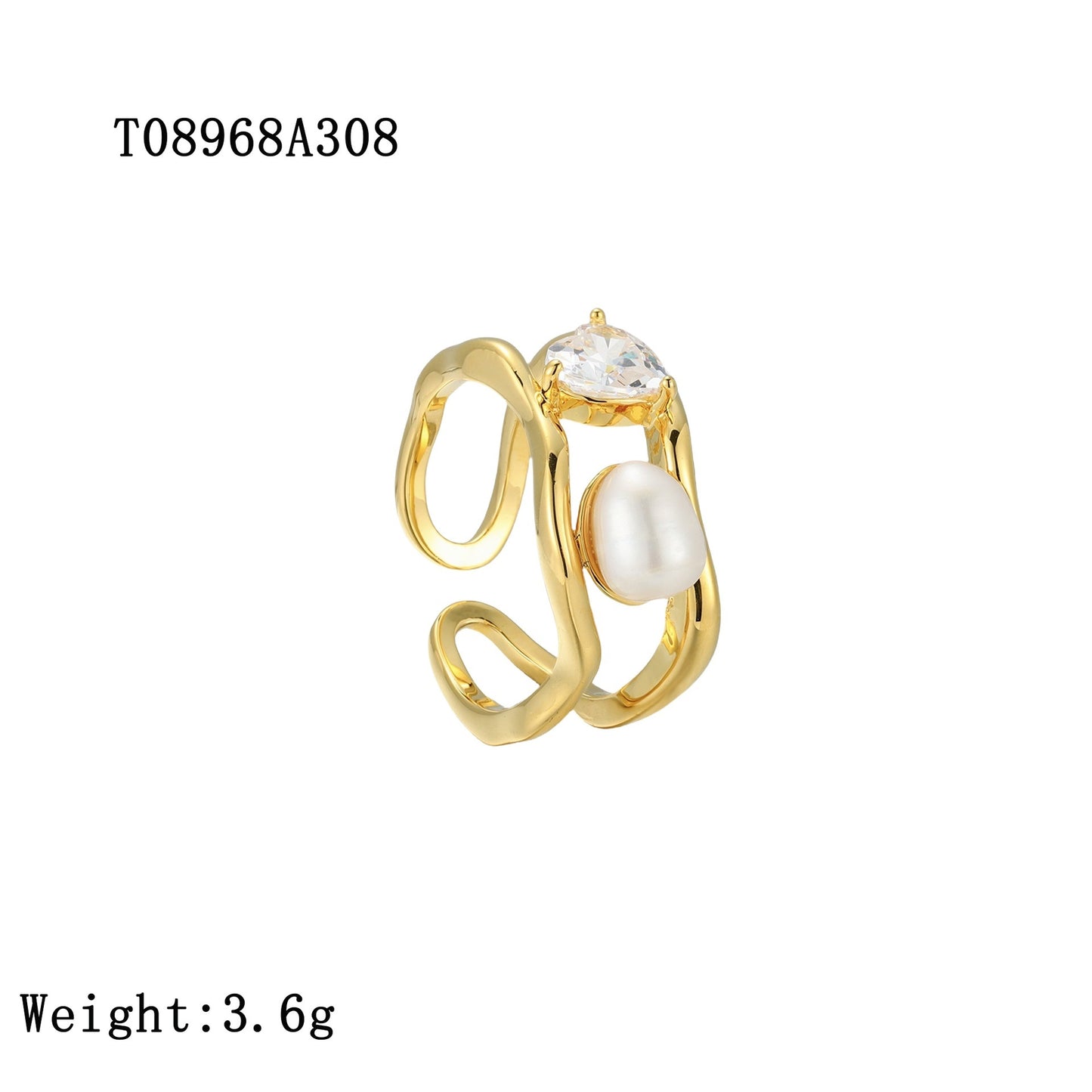 Natural Pearl Ring Designer Creative