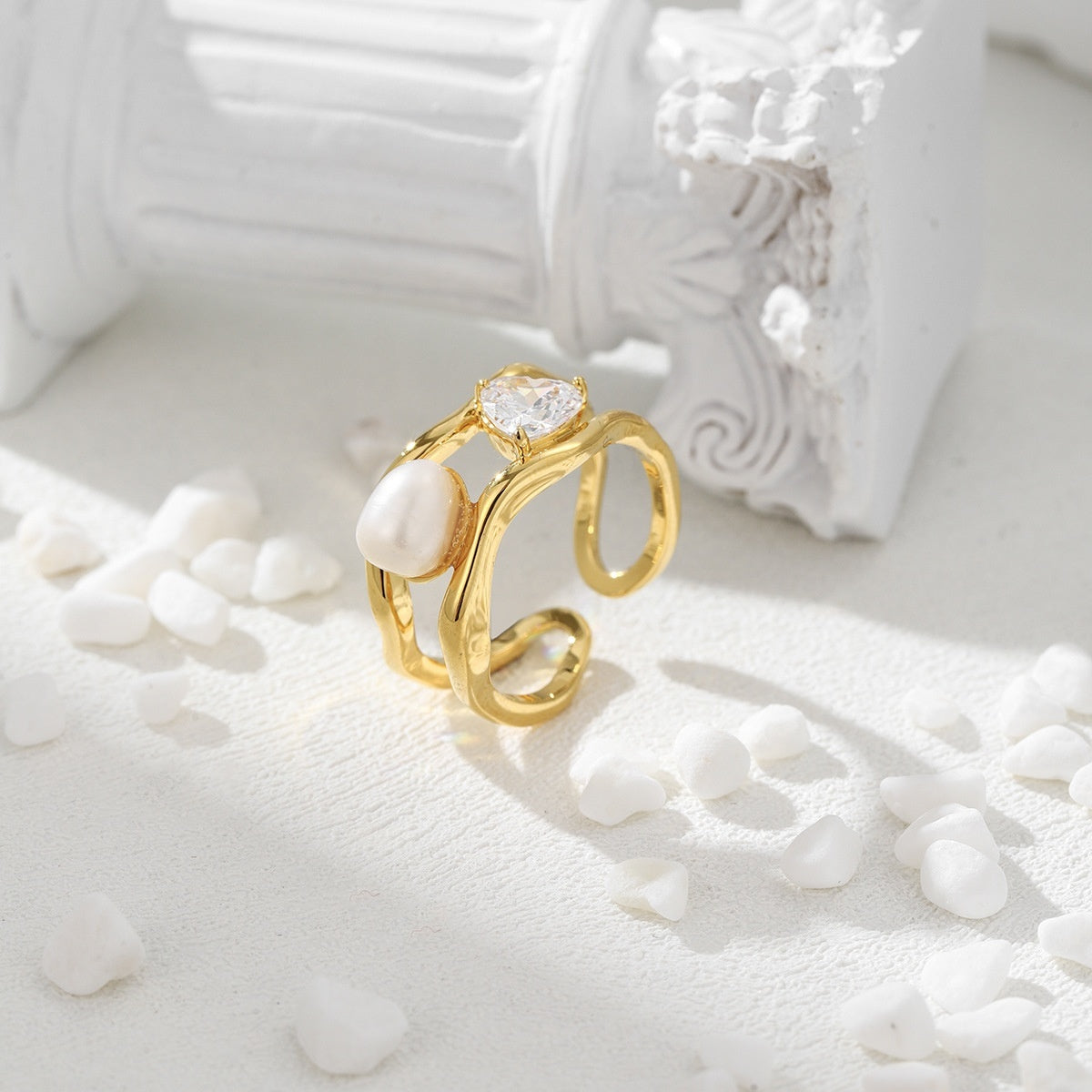 Natural Pearl Ring Designer Creative