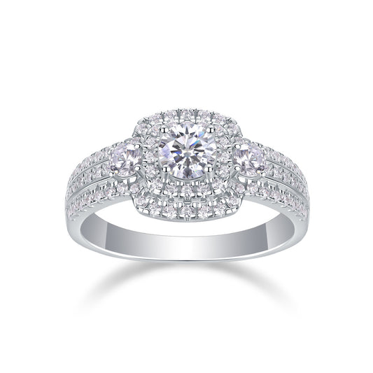Afternoon In The Gobi - A Fashionable And Luxurious Jewelry Piece Set With Half-carat Moissan Diamond S925 Sterling Silver And Platinum-plated Diamond