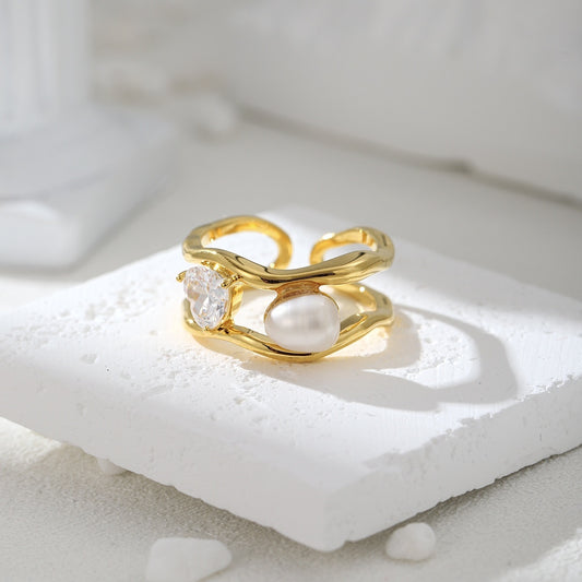 Natural Pearl Ring Designer Creative
