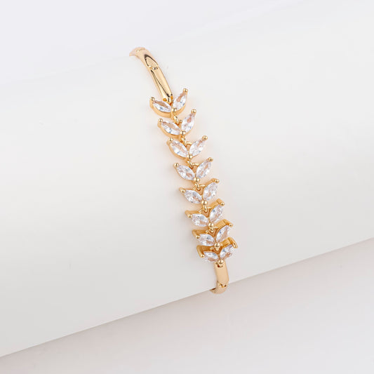18K Gold-plated Butterfly Clover Copper Women's Bracelet