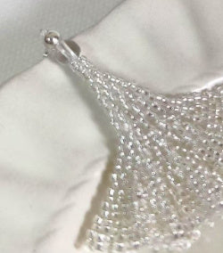 Clear Bead Woven Girl's Skirt Beaded Earrings